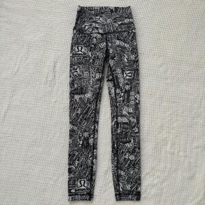 Lululemon wunder trainer hr 25" tear it up alpine white and black rare leggings